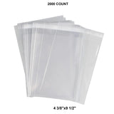 Self-Sealing Poly Bags 1.2 Mil 4 3/8'' x 9 1/2'' Lip & Tape