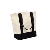 Stylish Canvas Tote Bag with Two-Tone Accent 14 5/16" x 4 1/4" x 12 1/2"