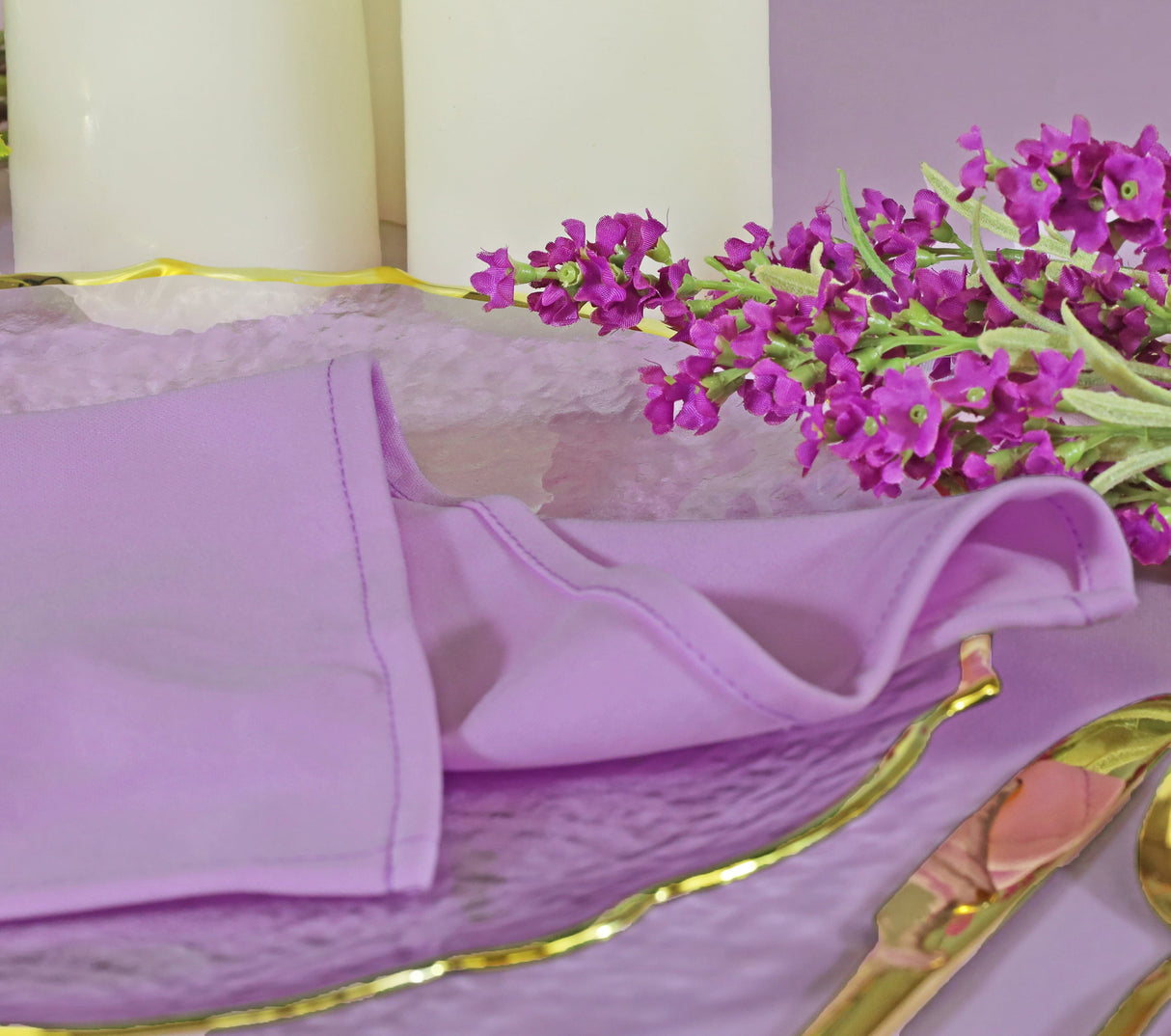 Round Scuba Tablecloth 90 Inch Lilac