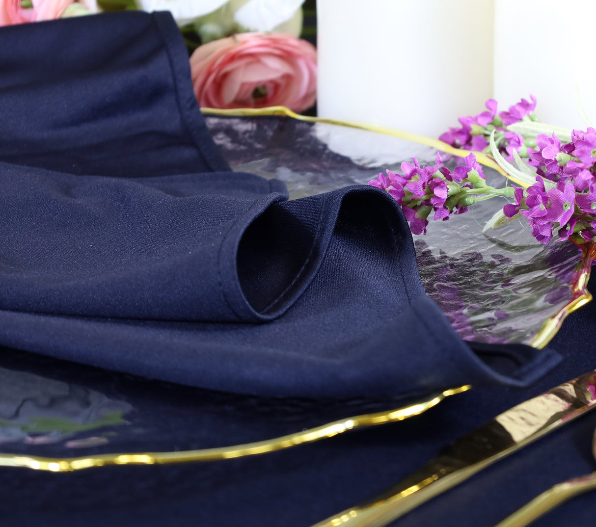 Rectangular Scuba Tablecloth 90x132 Navy Blue