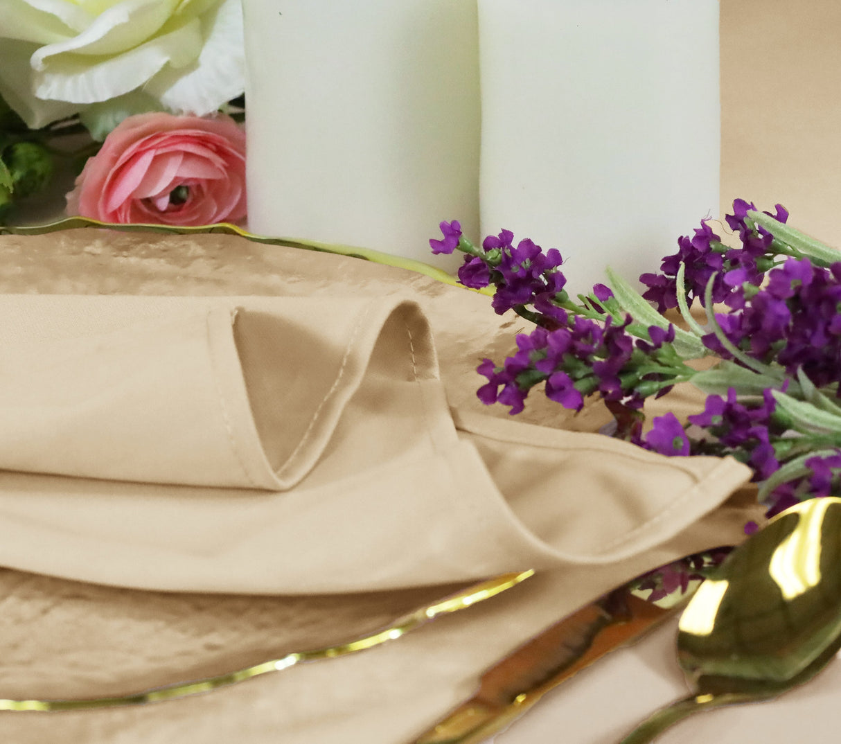 Scuba Backdrop Curtain Drape Panel 10 ft x 10 ft Champagne