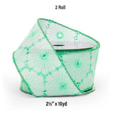 Fabric Floral Wired Ribbon 2.5" x 10 Yards