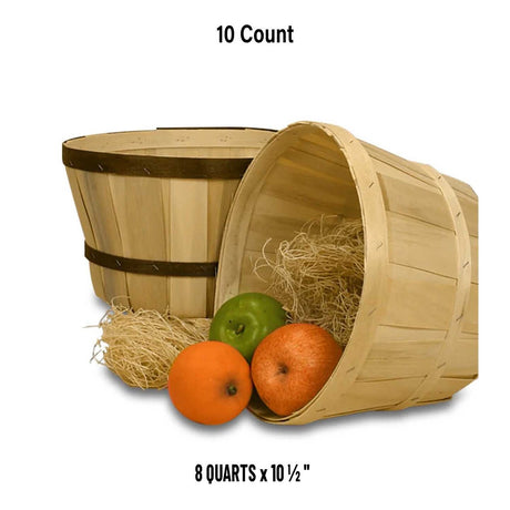 8 Quart Wood Slat Peck Basket 10.5" Diameter