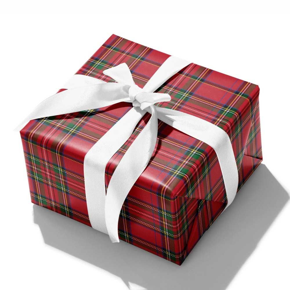 Plaid Christmas Wrapping Paper Red / Gold Holographic Plaid 30 '' × 833 '