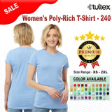 Tultex® Women's Poly-Rich Crew Neck Short Sleeve T-Shirt