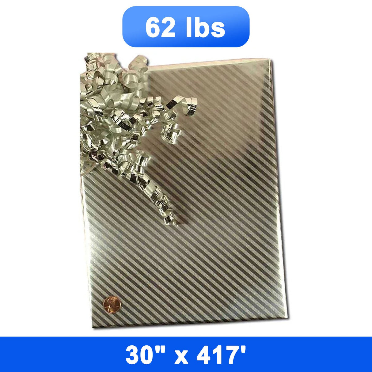 Elegant Striped Wrapping Paper 30" x 417' Roll 62 lbs