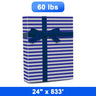 Stylish Striped Gift Wrap 24" x 833' Roll 60 lbs