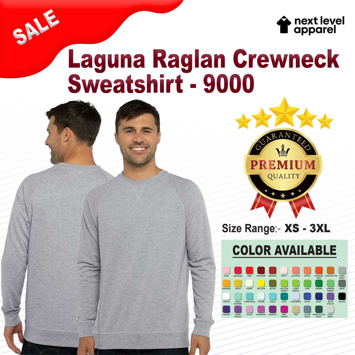 Next Level® Laguna Raglan Crewneck Sweatshirt