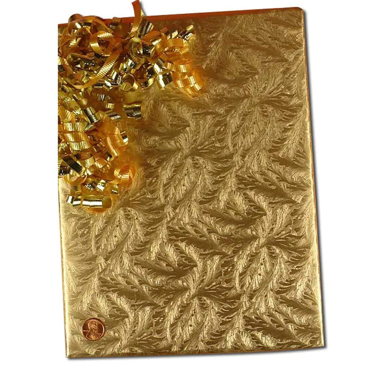 Copper Feather Embossed Metallic Wrapping Paper 30" x 833" Jumbo Roll