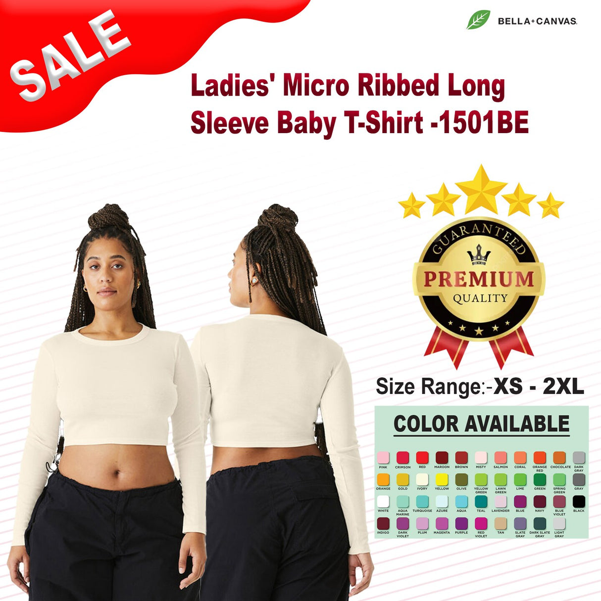 Bella + Canvas® Ladies Micro Ribbed Long Sleeve Baby T Shirt