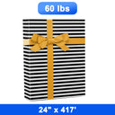 Vibrant Striped Wrapping Paper 24" x 417' Roll, Durable 62 lbs