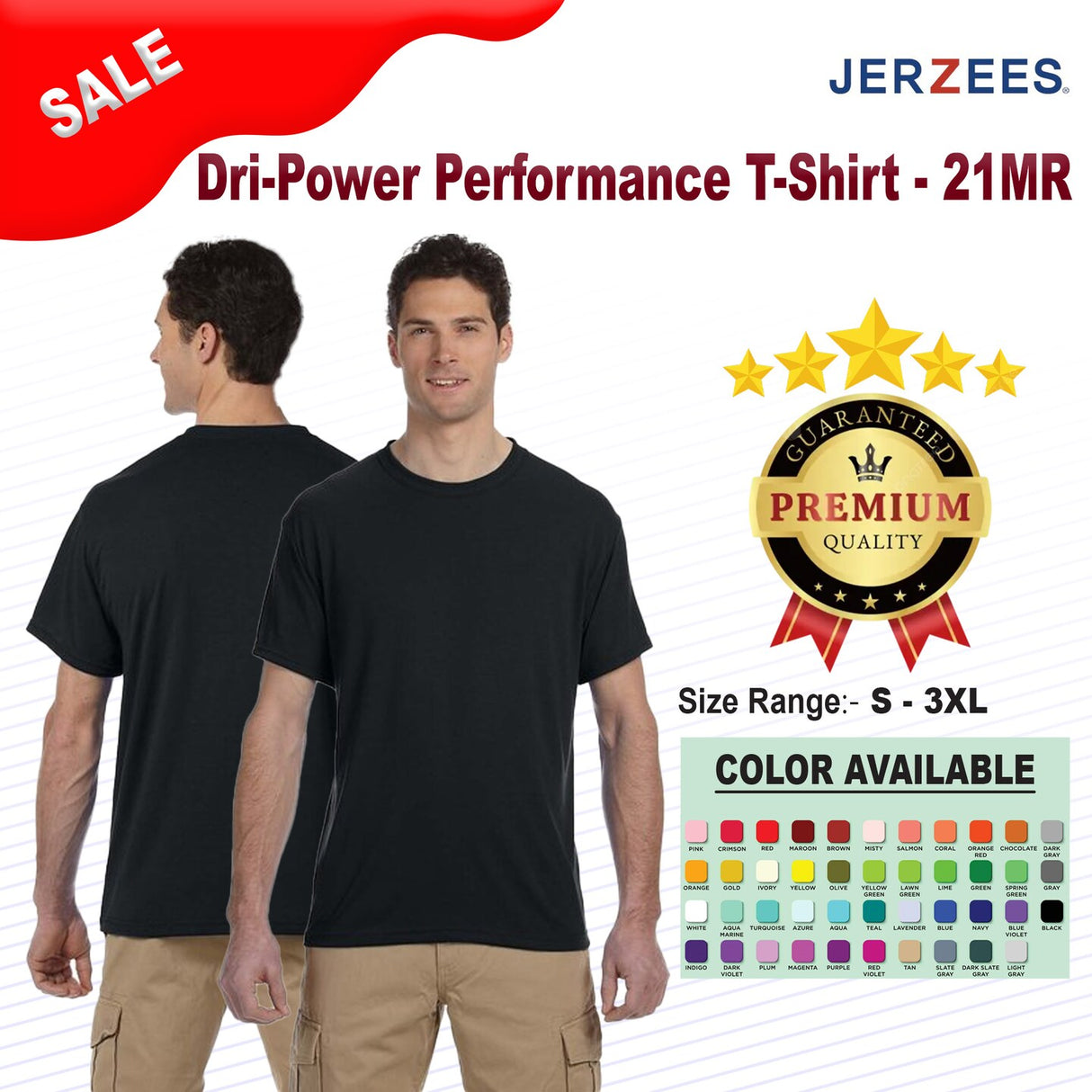 JERZEES® Dri Power Crewneck Short Sleeve Performance Polyester T-Shirt
