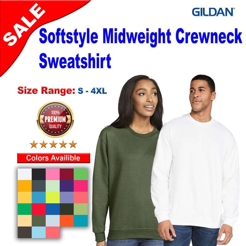 GILDAN® Softstyle Midweight Crewneck Long Sleeve Sweatshirt