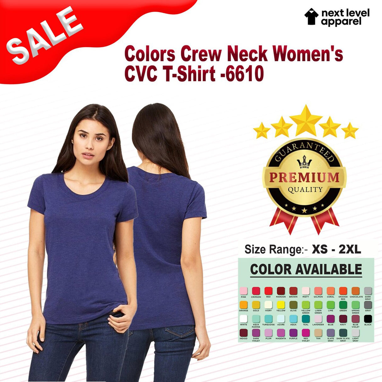 Next Level® Colors Crewneck Women's CVC T-Shirt