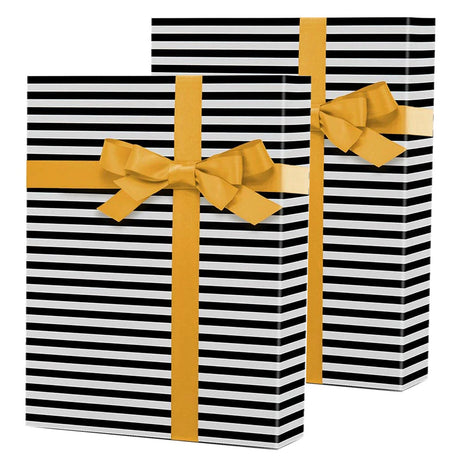 Vibrant Striped Wrapping Paper 24" x 417' Roll, Durable 62 lbs