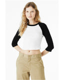 BELLA + CANVAS® Ladies Micro Ribbed Three Quarter Raglan Baby T Shirt