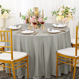 Round Scuba Tablecloth 90 Inch Silver