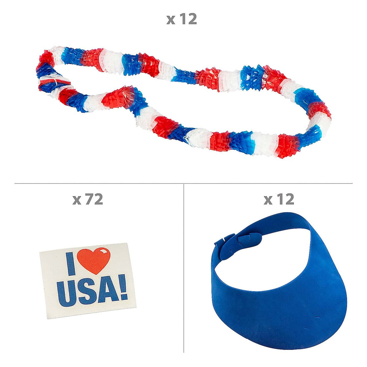 Value Patriotic Parade Wearables Kit 96 Pieces