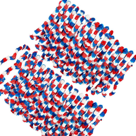 36" Bulk 48 Pieces Patriotic Red, White & Blue Tri-Color Plastic Leis