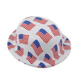 22" circ. Patriotic US Flag Red, White & Blue Plastic Derby Hats 12 Pc.