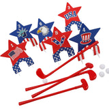 26 Pieces Patriotic Stars & Stripes Indoor or Outdoor Mini Golf Set for 4