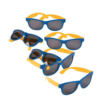 Adult’s Blue & Gold Two-Tone Sunglasses - 12 Pc.