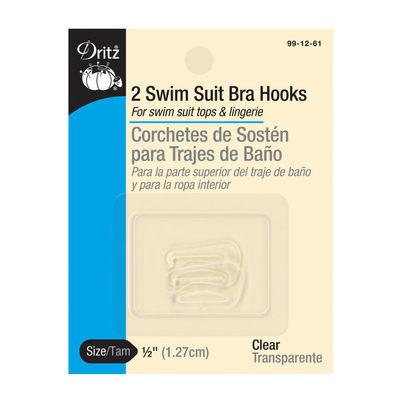 Dritz Swim Suit Bra G-Hooks - 0.5" Clear - 2pc