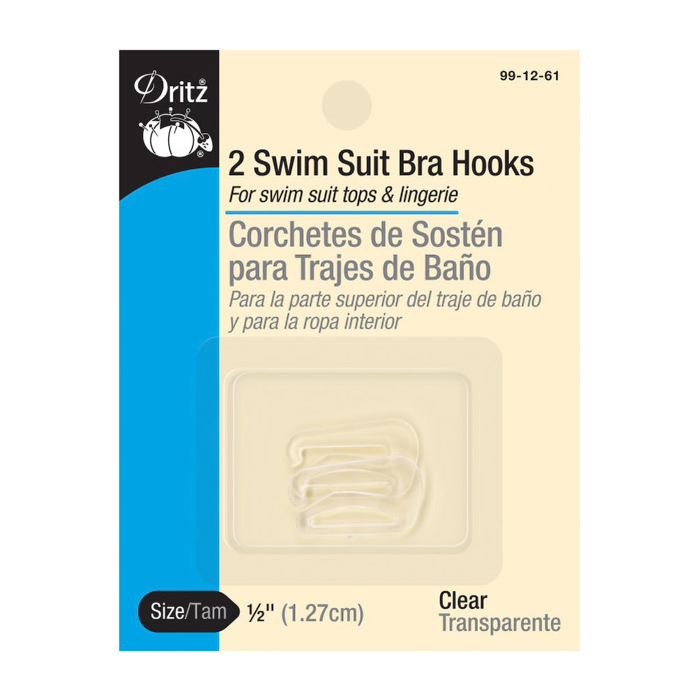 Dritz Swim Suit Bra G-Hooks - 0.5" Clear - 2pc