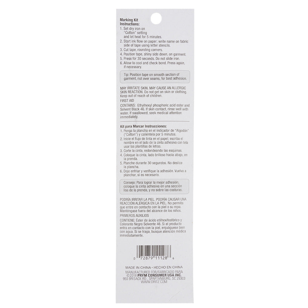 Dritz Iron-On Laundry Marking Kit