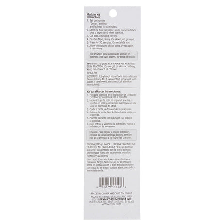 Dritz Iron-On Laundry Marking Kit
