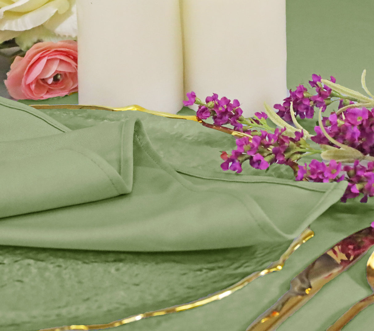 Rectangular Scuba Tablecloth 90x156 Sage Green