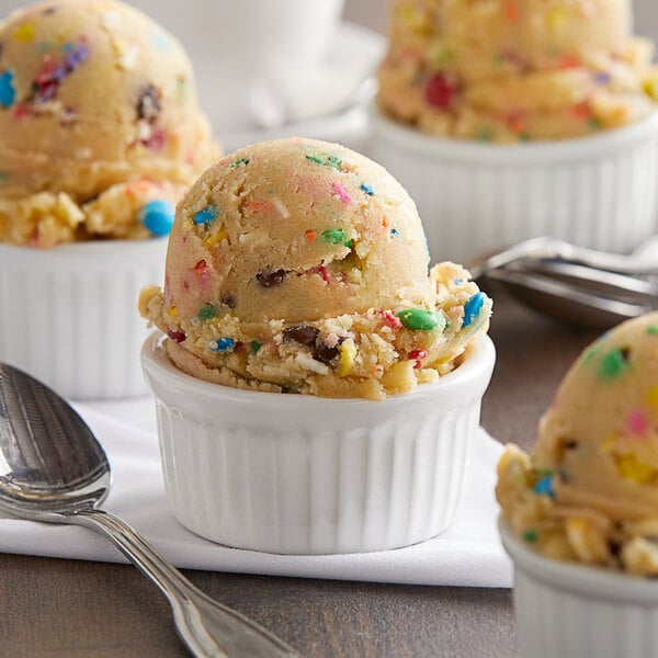 David's Cookies 8 lb. M&Ms Birthday Cake Edible Cookie Dough - 2/Case