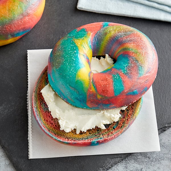 Original Bagel 4.5 oz. New York Style Rainbow Bagel - 75/Case