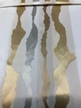 P Kaufmann Geoscape Stripe White Gold Woven Fabric - White, Gold And Silver Stripe, 118" Width (1 Yard)