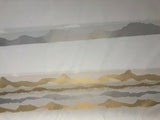 P Kaufmann Geoscape Stripe White Gold Woven Fabric - White, Gold And Silver Stripe, 118" Width (1 Yard)