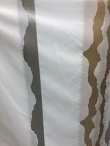 P Kaufmann Geoscape Stripe White Gold Woven Fabric - White, Gold And Silver Stripe, 118" Width (1 Yard)