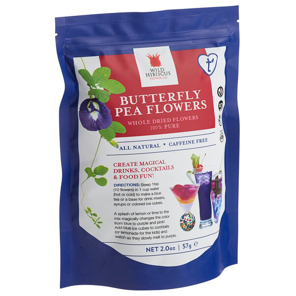 Wild Hibiscus Whole Dried Butterfly Pea Flowers 2 oz. (57 g) Bag