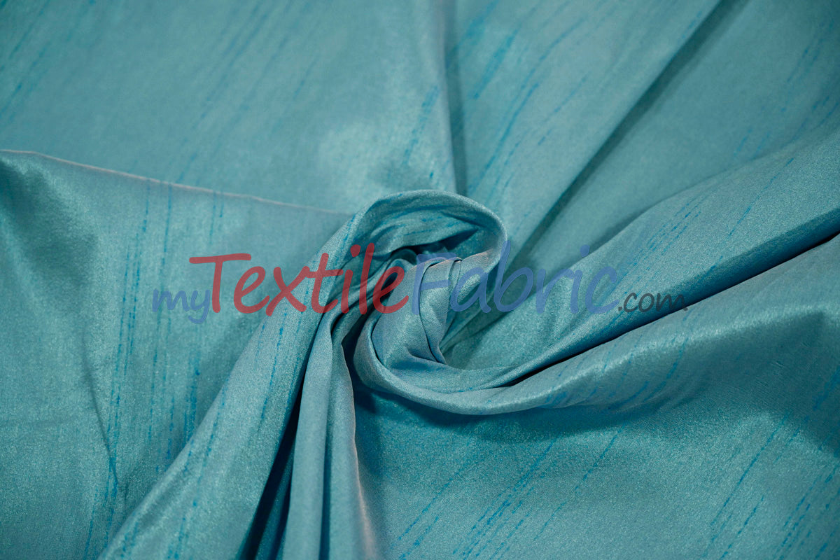 Faux Silk Polyester Dupioni Fabric - Solid Texture, 54" Width, Multiple Colors (Yards, Bolts, Sample Swatch)
