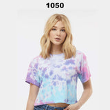 Colortone® Women's crewneck Short Sleeve Tie-Dyed Crop T-Shirt