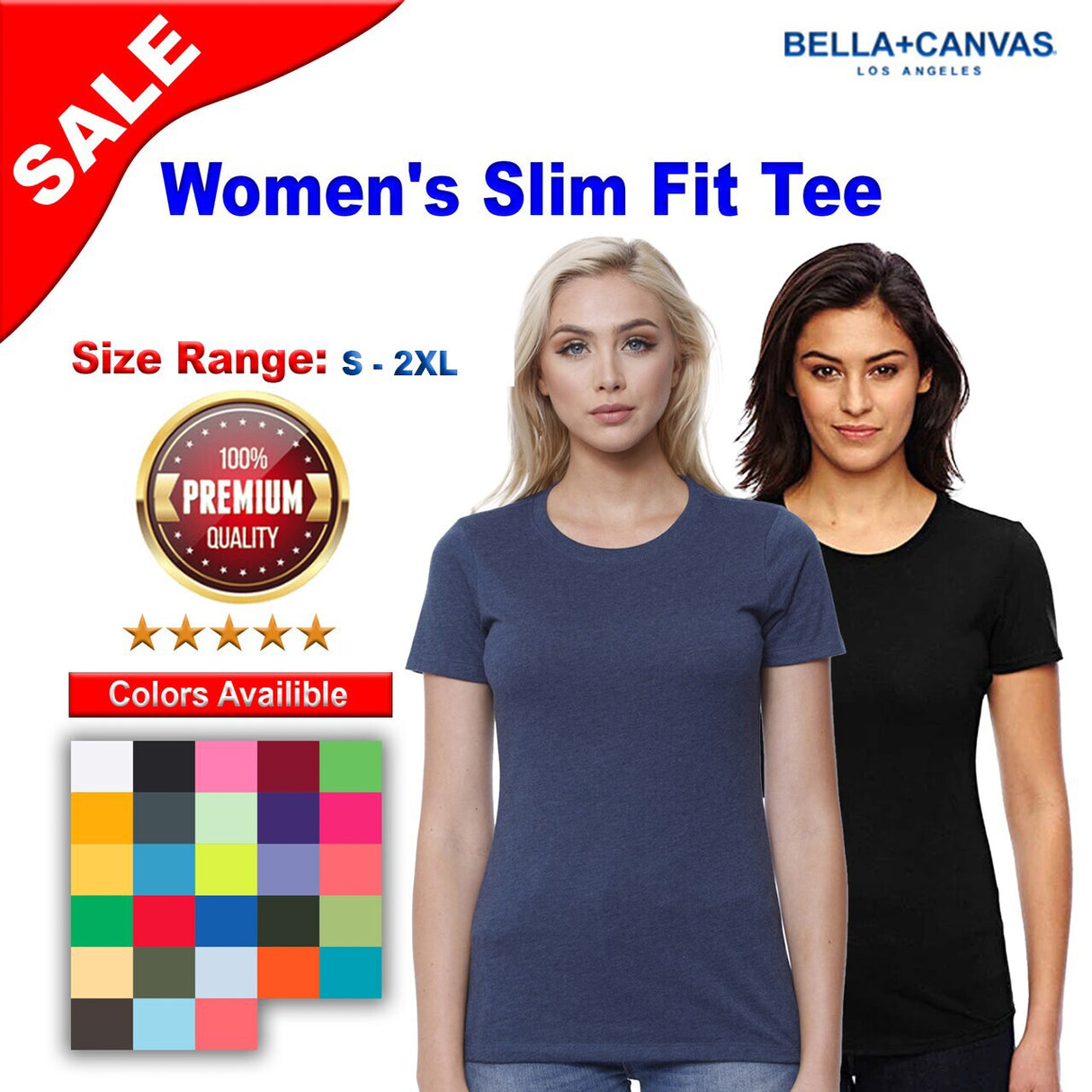 BELLA + CANVAS® Women's Slim Fit Crewneck Short Sleeve Tee