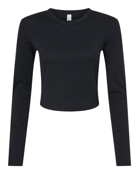 BELLA + CANVASÂ Women's Micro Rib Boat Long Sleeve Baby Tee - S