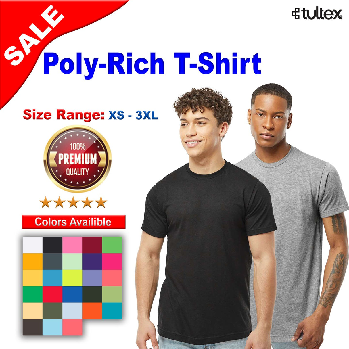 Tultex® Poly-Rich Crew Neck Short Sleeve T-Shirt