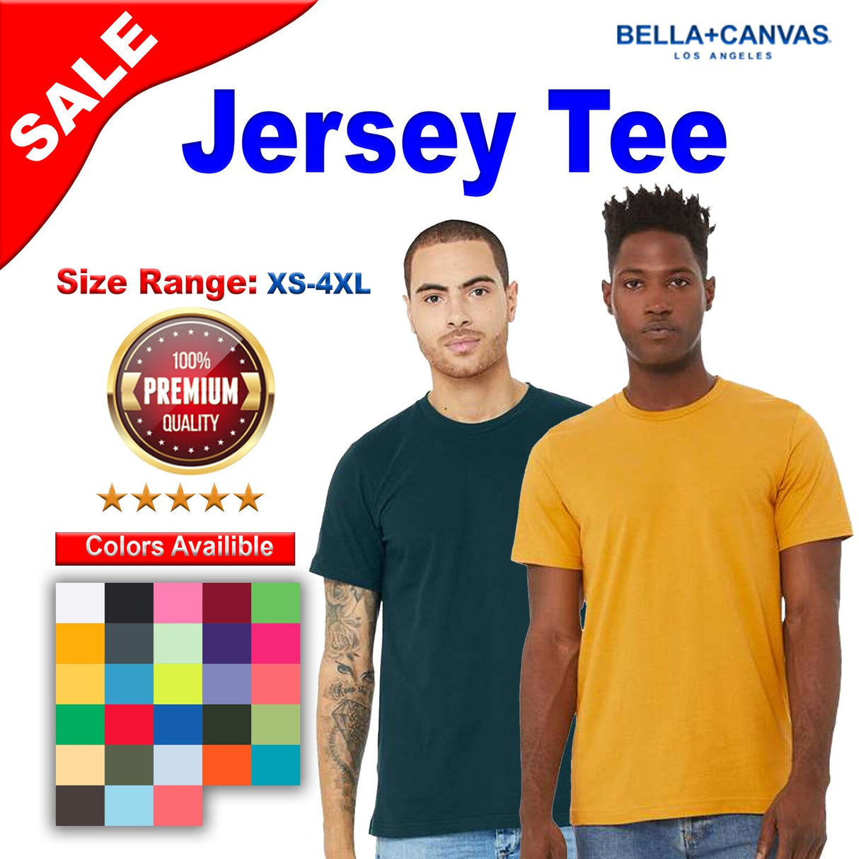 BELLA + CANVAS® Crewneck Short Sleeve Jersey T-Shirt