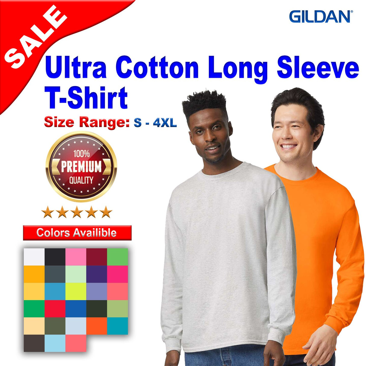 Gildan® Ultra Cotton Crewneck Long Sleeve T-Shirt