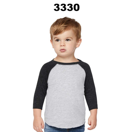 Rabbit Skins® Soft Toddler Baseball Jersey 3/4 Sleeve Tee
