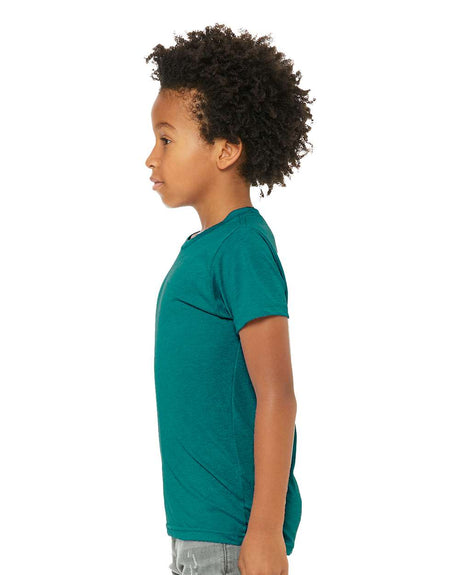 BELLA + CANVAS Slim Fit Youth Crewneck Short Sleeve Tee in Orange Triblend