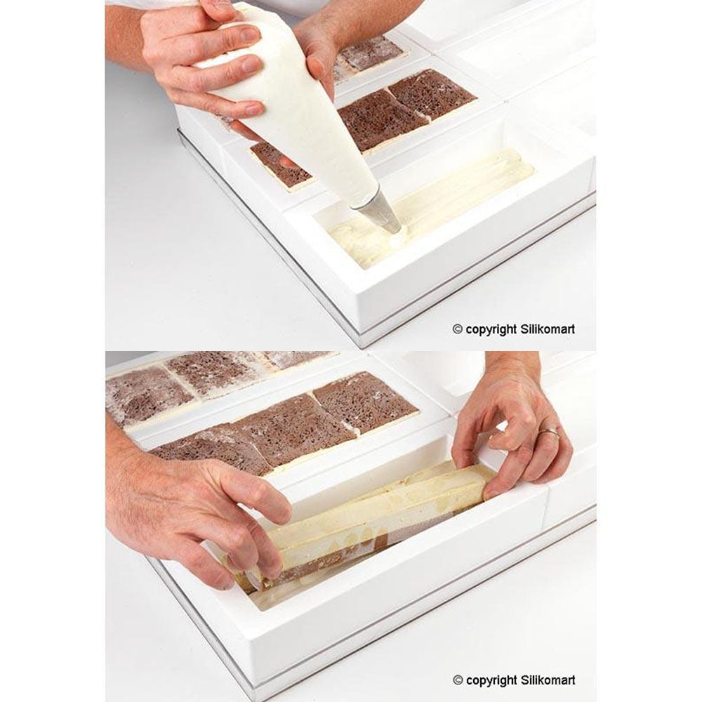 Silikomart Silicone Log (Buche) Freezing and Baking Mold, 220x60mm x 50mm High