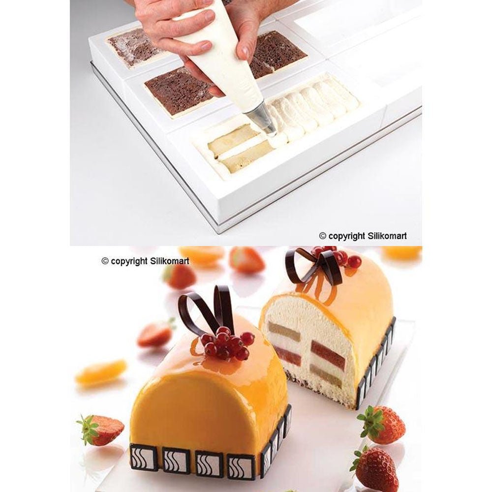 Silikomart Silicone Log (Buche) Freezing and Baking Mold, 220x60mm x 50mm High