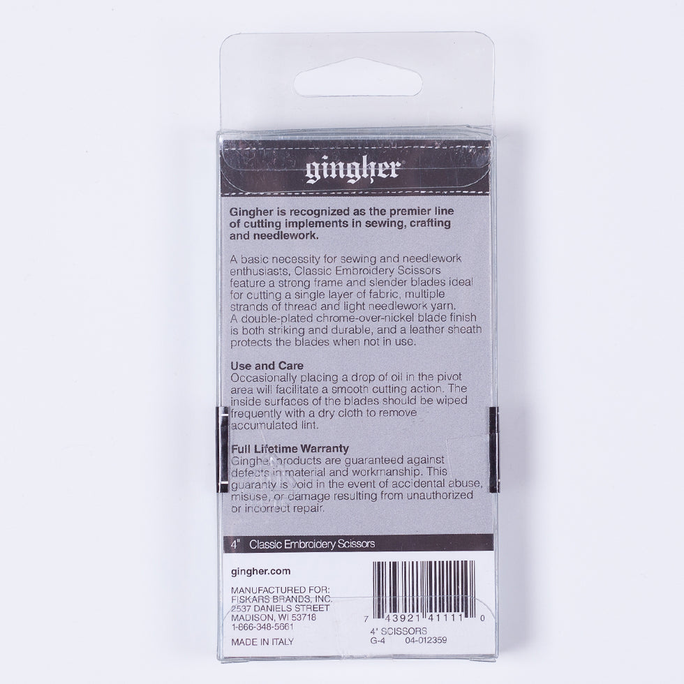 Gingher 4" Embroidery Scissors