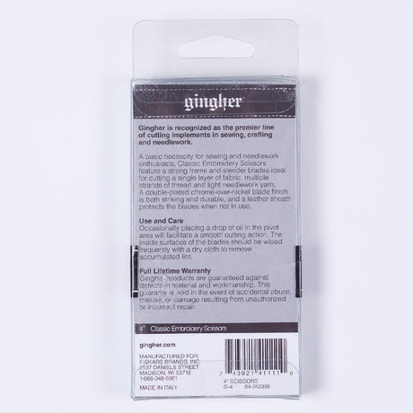 Gingher 4" Embroidery Scissors